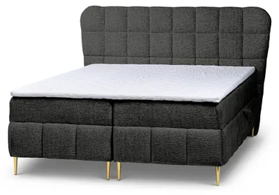 Immagine prodotto di Letto con rete a molle e contenitore, modello "Domy", colore grigio antracite, dimensioni 140 x 200 cm