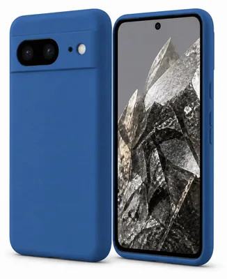 Produktbild von Silikonhülle für Google Pixel 8 in Hellblau Schutzhülle mit Mikrofaser Inlay Cover Tasche
