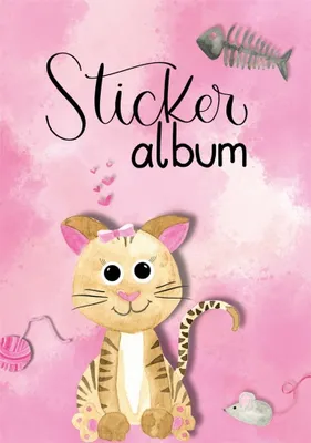 Produktbild von AVERY Zweckform 57794 Stickeralbum Katze mit 16 leeren Seiten (A5 Stickerbuch für Kinder, Mädchen, Album zum Sammeln, Katzen Sticker Sammelalbum, Silikonpapier blanko, Kindergeburtstag, Mitbringsel)