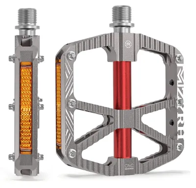 Image de Pédales de vélo VTT avec réflecteurs, en aluminium et antidérapantes