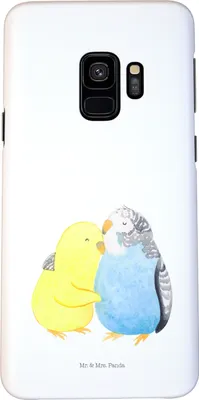 Produktbild von Mr. & Mrs. Panda Samsung Galaxy S9 Handyhülle Wellensittich Liebe - Weiß - Geschenk, Freundin, glücklich, Hülle, Smartphone, Cover, Verknallt, Umarmen, Vögel, Vertrauen