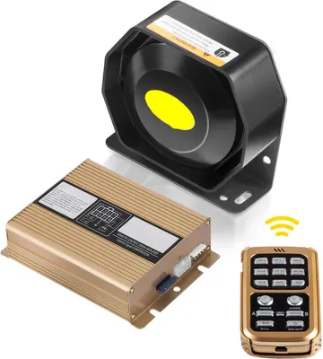 Imagen del producto de Sirena de emergencia - 8 tonos - ≥130 dB - 200 W - 12 V - Con control remoto y kit de accesorios