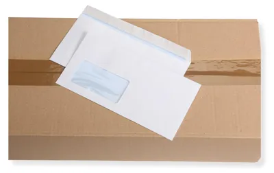 Produktbild von Briefumschläge DIN Lang mit Fenster, weiß haftklebend 1000 Stück