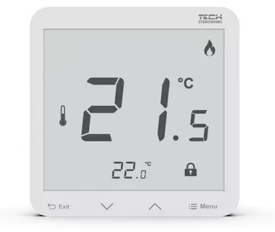 Productafbeelding van Draadloze kamerthermostaat, wit, model R-8S PLUS, met bijbehorende software
