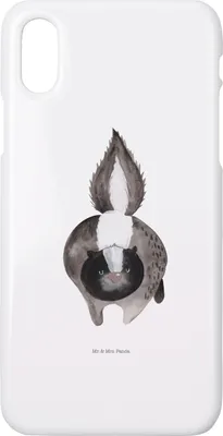 Produktbild von Mr. & Mrs. Panda Iphone 10 Handyhülle Stinktier Angriff - Weiß - Geschenk, Raubtier, Hülle, X, wütend, Handy, Drohung, Skunk, Cover, Wildtier