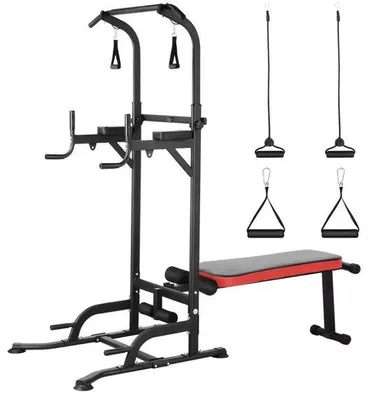 Produktbild von Famanu Powertower Halterbank - 2 in 1 Multifunktionales Fitnessgerät - Schwarz