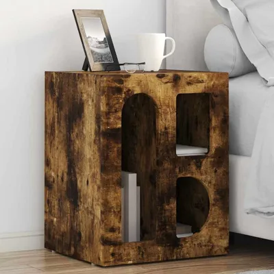 Obrázek produktu pro vidaXL Noční stolek z kouřového dubu 40 x 35 x 50 cm materiál na bázi dřeva