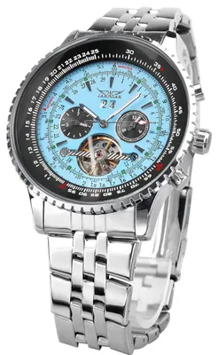 Image de Montre squelette automatique avec cadran bleu