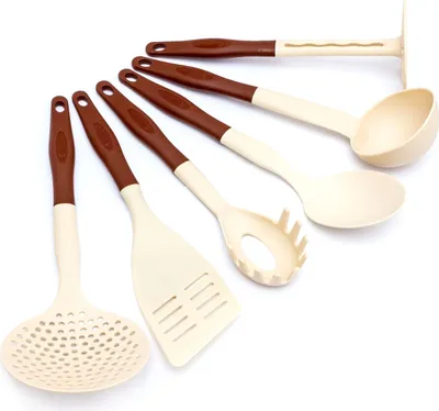 Produktbild von Küchenhelfer - Küchenbesteck Set 6 tlg. in schwarz - beige