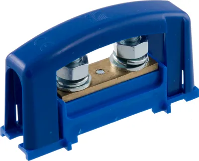 Obrázek produktu pro Ochranná svorka 2xM8 modrá s krytem pro lištu TH35 E.4122P