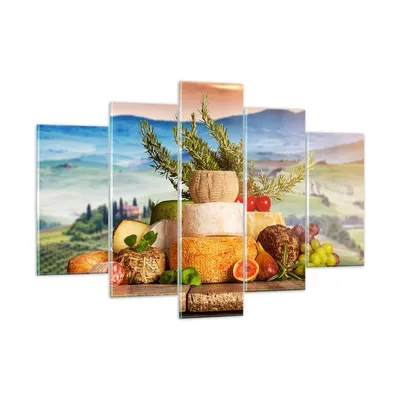 Produktbild von Bilder auf glas - Toskana Käse Obst Italien - 150x100cm - Glasbilder - Wandbilder - Kunstdruck - zum Aufhängen bereit - Wanddekoration aus Glas - Glas Bilder - Wandbild auf Glas - GEA150x100-2902