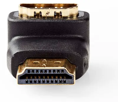 Image de HDMI™ Adapter | HDMI™ Connector | HDMI™ Output | Gold Plated | Angled 90° | ABS | Black | 1 pc. | Boîte