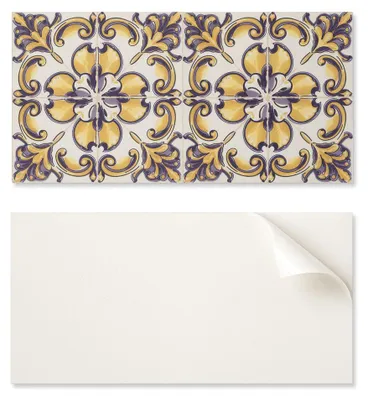 Image de Plaque d'impression en vinyle adhésif, dimensions 120x60 cm, motif floral
