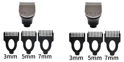 Zdjęcie produktu dla INF Zestaw 6 wymiennych głowic do strzyżarki, czarne grzebienie ABS 3mm 5mm 7mm - kompatybilny z 1280, 3188, 7701, 1150 i większością maszynek 3-w-1