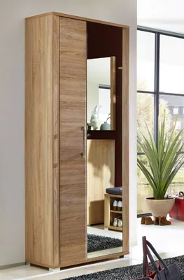 Produktbild von Garderobe GO Garderobenschrank Dielenschrank Hochschrank Spiegel Eiche Sonoma