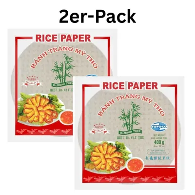 Produktbild von 2er-Pack Bamboo Tree Reispapier Frühlingsrolle Rund 22cm 400g