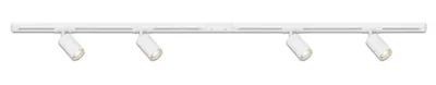 Produktbild von Briloner Rail Schienensystem, Starterset, 4x GU10 Spots, Schwenkbar, Drehbar, Weiß, 1,5 m