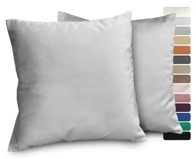 Produktbild von Beautex Samt Premium Kissenhüllen 2er Set, Kissenbezug Sofa- und Dekokissen,Silber,40x60cm