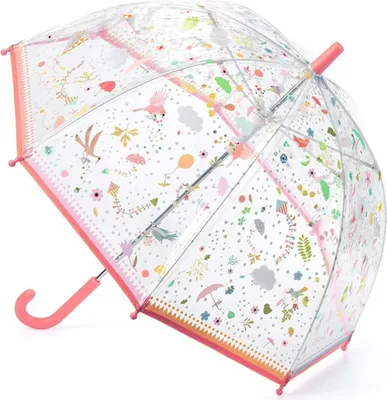 Produktbild von Djeco Spring transparent bedruckter Kinderregenschirm