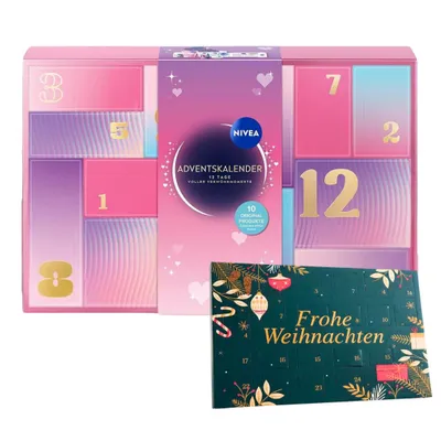 Produktbild von 2er Weihnachtskalender Set – Nivea Adventskalender 2026 Beauty Mädchen Edition, 12 Türchen + DOUG Tisch-Adventskalender, Advent Frau