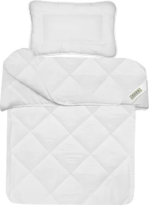 Produktbild von Julido Kinderbett-Set 2-teilig, Microfaser (Hülle), Polyester Hohlfaser (Füllung), Decke 100x135cm, Kissen 40x60cm, 4-Jahreszeiten, bis 60°C waschbar, trocknergeeignet, Allergiker geeignet, Öko-Tex Standard 100 zertifiziert, hochweiß, Karosteppung mit Randrolle, Temperatur- & feuchtigkeitsausgleichend, anschmiegsam