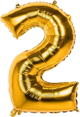 Produktbild von Folienballon Zahl 2 gold metallic 86cm