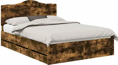 Produktbild von Bettrahmen Geräucherte Eiche 140 x 200 cm Ingenieurs Holz