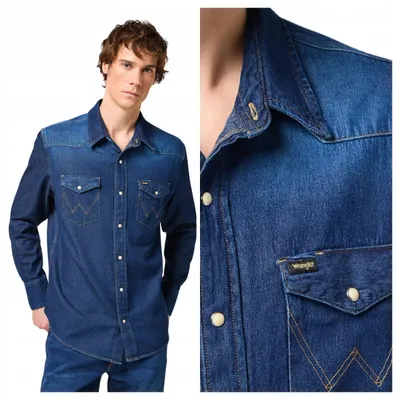 Produktbild von WRANGLER | 27MW Herren-Jeanshemd, reguläre Passform, Dunkelgraublau, Größe S