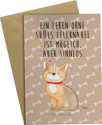 Produktbild von Mr. & Mrs. Panda Grußkarte Hund Glück - Hundeglück - Geschenk, Sprüche, Liebe, hochzeitskarten, glückwunschkarten, dankeskarten, Herz, Spruch, einladungskarten, glücklich