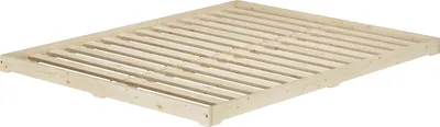 Produktbild von Niedrigbett unbehandeltes Holz 160x200 Fichte Tanne V-60.47N-16Rollrost inkl.