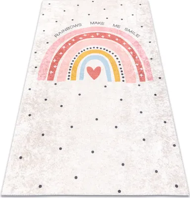 Produktbild von JUNIOR 51300.802 Regenbogen, Punkte für Kinder Anti-Rutsch - beige beige 160x220 cm