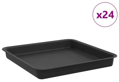 Produktbild von Quadratisches Blumentablett 24 pcs Schwarz 18 x 18 x 2 cm