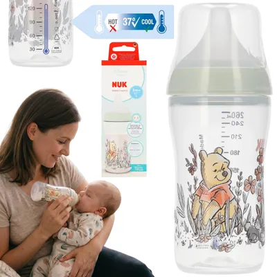 Produktbild von NUK Disney Winnie Puuh Babyflasche, Anti-Kolik, Silikon-Sauger, 260 ml, ab 3 Monaten