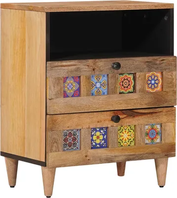 Produktbild von Nachttisch Natur 50 x 33 x 62 cm Massivholz Mango