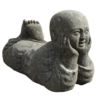 Produktbild von Stonox Shaolin Mönch Figur Thrissur Basanit frostbeständig 30x62x37 cm