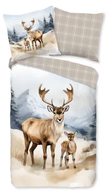 Produktbild von Good Morning Flanell-Bettwäsche-Garnitur Mark   Farbe Sand Größe 155x220+80x80