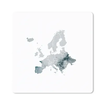 Produktbild von MuchoWow® Mauspad Mousepad Karte - Europa - Aquarell - Grau 30x30 cm - Mousepads - Maus Mat - Pad - Mausunterlage - Gaming