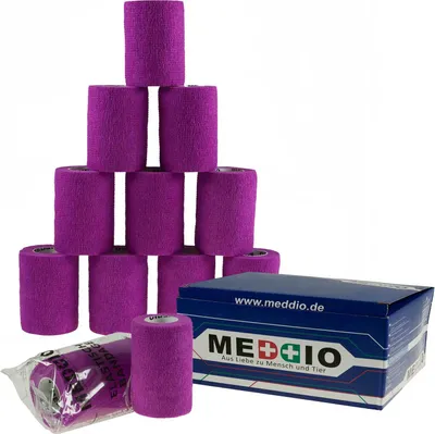 12 Haftbandagen Selbsthaftende Bandagen 7,5 cm x 4,5 m fuchsia summer