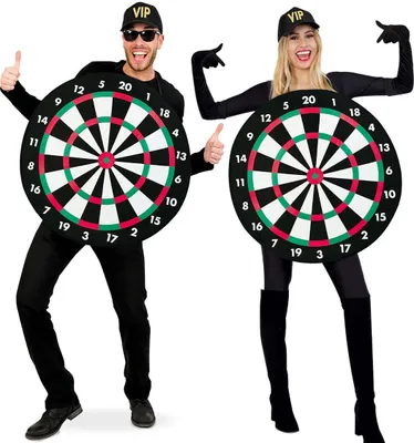 Darts Kostüm lustige Dartscheibe Dart für Erwachsene Sport JGA Junggesellenabschied Spaßkostüm Fasching Mottoparty