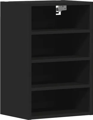 Image de Armoire suspendue Riga Noir 40x29,5x60 cm Matériau dérivé du bois