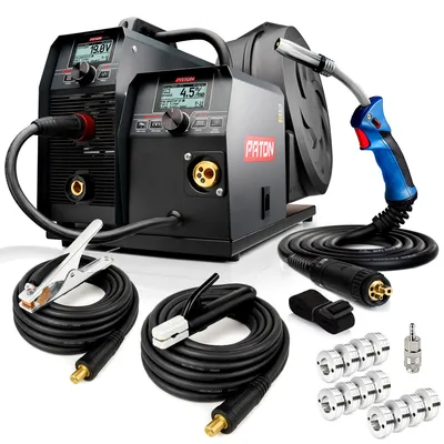 Immagine prodotto di PATON ProMIG-350-15-4-400V Saldatrice MIG 3 in 1, - Saldatrice professionale a inverter con torcia, portaelettrodo e pinza di terra - Per MIG/MAG
