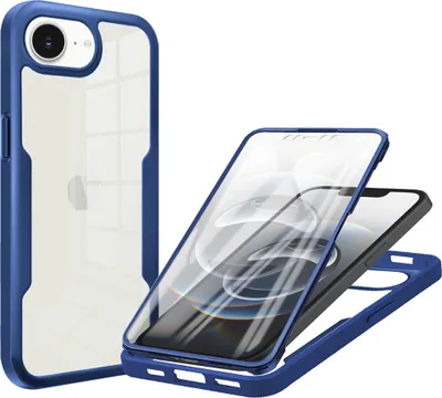 Produktbild von Schutzhülle für iPhone 16e/iPhone 17e, Eingebautem Displayschutz 360 Grad Komplettschutz Handyhülle Blau