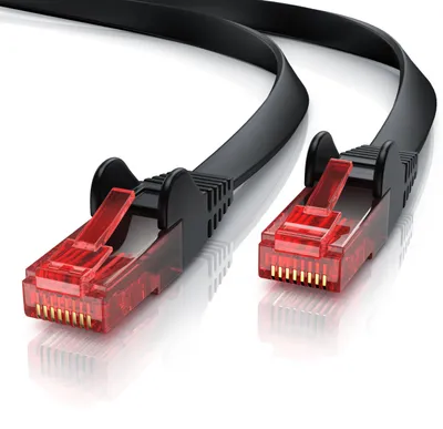 Produktbild von CSL - 20m Cat 6 Netzwerkkabel Flach - Gigabit Ethernet LAN - RJ45 Kabel Flachbandkabel Verlegekabel - 10 100 1000 Mbit s - Patchkabel Flachkabel - schwarz
