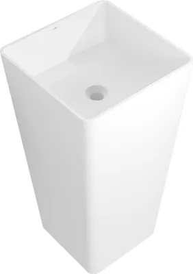 Image de Lavabo sur pied Mexen Adora en conglomérat 45 x 45 cm, blanc mat - 26564500