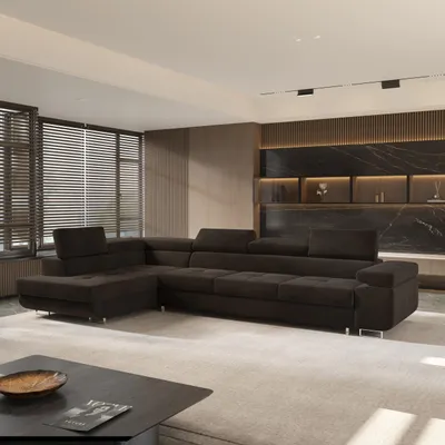Produktbild von Masseno Ecksofa VICENTE mit Schlaffunktion L-Form, Sofa mit Bettkasten, Wohnzimmersofa, Couch, Soffa, Bettsofa, Couchgarnitur- Braun, MONOLITH 29