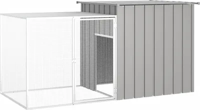 Zdjęcie produktu dla vidaXL Klatka dla kurczaka szara 200x91x100 cm Stal ocynkowana