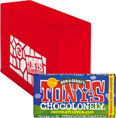 Produktbild von Tony's Chocolonely - Ben & Jerry's Dunkle Vollmilchschokolade Brownie - 15x 180g