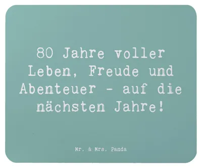 Produktbild von Mr. & Mrs. Panda Mousepad Spruch 80. Geburtstag Abenteuer - Meeresbrise - Geschenk, Geburtsjahr, zum, Leben, mausteppich, Mouse Pad, Geburtstagsgeschenk, laptop, Mauspad