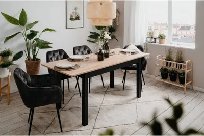 Produktbild von Finori Ausziehtisch Coburg 120 Artisan-Eiche und Schwarz