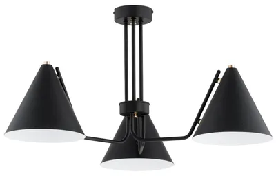 Zdjęcie produktu dla Lampa wisząca stożki BLASK czarna 3xE27x15W metal wym:37x70x70cm IP20 Alfa